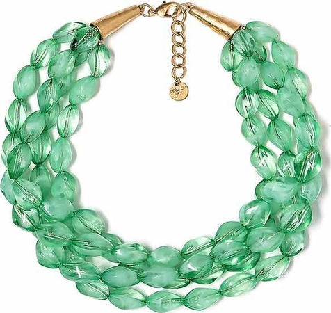 Collana Girocollo Donna Verde Acquamarina Fashion bijou Maxi Collana Multi Filo Estiva Metallo e Vetro 29cm Collana Girocollo Donna You Store - Messina, Commerciovirtuoso.it