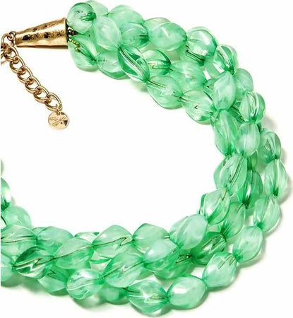 Collana Girocollo Donna Verde Acquamarina Fashion bijou Maxi Collana Multi Filo Estiva Metallo e Vetro 29cm Collana Girocollo Donna You Store - Messina, Commerciovirtuoso.it