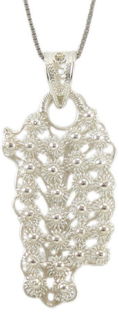 Collana con ciondolo sardegna pendente filigrana sarda in argento