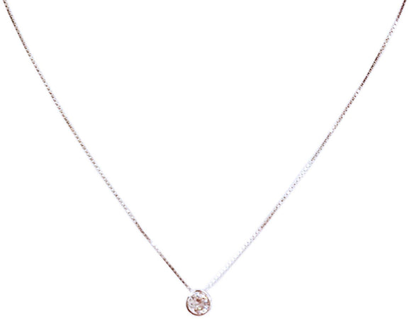 Collana Girocollo Punto Luce Brillantino su Catenina a girocollo in Argento 925 con Pendente Gioiello in Argento ipoallergenico