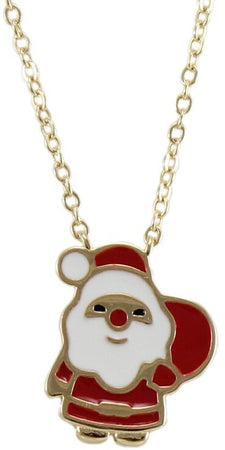 I Giampini collana in argento con centrale Babbo Natale smaltato