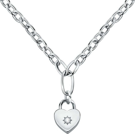 Collana-MORELLATO-donna-Abbraccio-acciaio-cuore-/-lucchetto