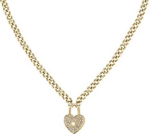 Collana-MORELLATO-donna-Abbraccio-dorata-cuore-lucchetto