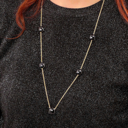 Collana-MORELLATO-donna-Gemma-argento-925-gold-/-nero