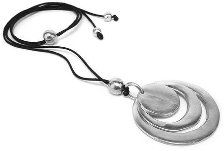Collana Pendente 3 cerchi piatti concentrici in 100% alluminio Riciclato Cliv