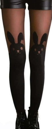 Collant-20-Den-Coniglio-Coniglietto-Rabit-Calze-Calza-Nero-Kawaii-Taglia-Unica