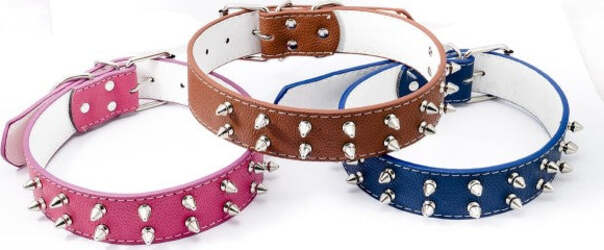 Collare-Per-Cane-Cani-Borchie-Borchiato-A-Punta-Taglia-Media-Grande-Vari-Colori