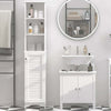 Colonna-Bagno-con-Ripiano-a-3-Livelli-e-Armadietto-Chiuso,-in-MDF-e-Truciolato,-34x20x165-cm,-Bianco-RF5834-242RF5