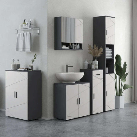 Colonna-Bagno-in-Truciolato-con-2-Ripiani-Aperti-e-2-Armadietti-a-2-Livelli,-30x30x183-cm,-Grigio-QS3834-628V80LGQS3