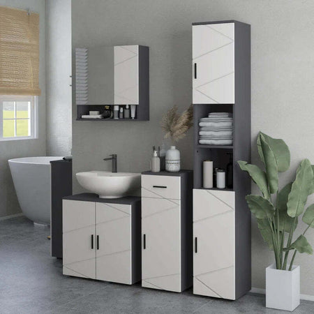 Colonna-Bagno-in-Truciolato-con-2-Ripiani-Aperti-e-2-Armadietti-a-2-Livelli,-30x30x183-cm,-Grigio-QS3834-628V80LGQS3
