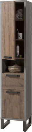 Colonna da bagno 2 Ante ed 1 Cassetto stile Industrial grigio e rovere h 190 cm Casa e cucina/Bagno/Mobili da bagno/Mobiletti e armadietti/Mobili a terra Decor Space - Altamura, Commerciovirtuoso.it
