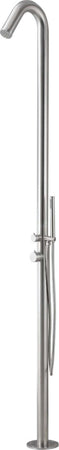 Colonna-doccia-da-esterno-Leccio-a-pavimento-inox-spazzolato-acqua-calda-e-fredda
