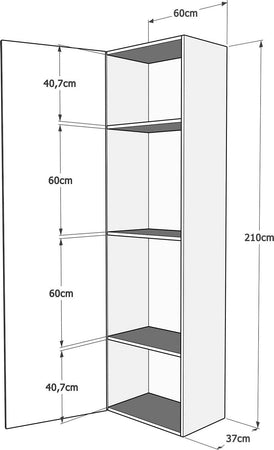 Colonna in legno con ripiani, per composizioni arredamento camere ed interni Casa e cucina/Arredamento/Soggiorno/Pareti attrezzate Decor Space - Altamura, Commerciovirtuoso.it
