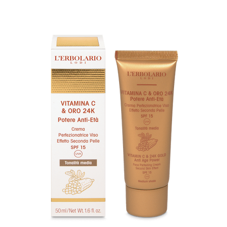 Crema Perfezionatrice Viso tonalità media Vitamina C & Oro 24K