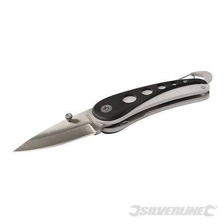 Coltello Silverline pieghevole con lama in acciaio e blocco automatico Silverline