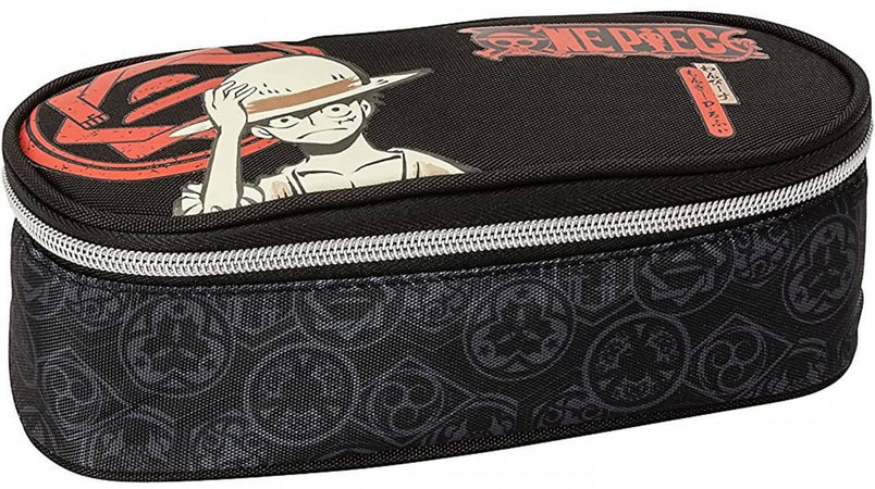 Comix Anime Astuccio Scuola Ovale Organizzato Nero Astuccio Portapenne Compatto 22x7x10 Cm