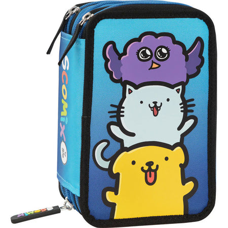 Comix Scomix By Sio Astuccio Triplo Riempito Astuccio Scuola 3 Zip 45Pz