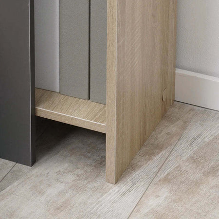 Comodino-Moderno-Grigio-con-Ripiano-Aperto,-Set-2-Pezzi-in-Truciolato-per-Camera-da-Letto-e-Soggiorno,-27x25x60cm-ED7831-570V00GYED7