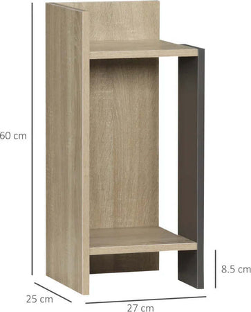 Comodino-Moderno-Grigio-con-Ripiano-Aperto,-Set-2-Pezzi-in-Truciolato-per-Camera-da-Letto-e-Soggiorno,-27x25x60cm-ED7831-570V00GYED7