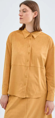 COMPANIA-FANTASTICA-|-Camicia-in-camoscio-gialla
