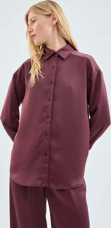COMPANIA-FANTASTICA-|-Camicia-viola-satinata