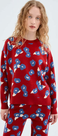 COMPANIA-FANTASTICA-|-Maglia-in-filo-con-stampa-fiori
