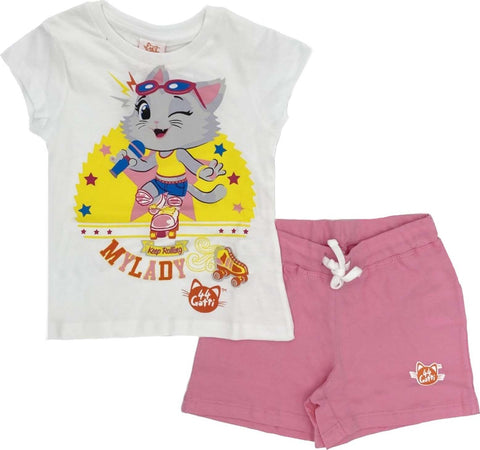 Completo 44 gatti T-shirt con pantaloncini da 3 a 7 anni Moda/Bambine e ragazze/Abbigliamento/Completi e coordinati/Completi due pezzi con pantaloncino Store Kitty Fashion - Roma, Commerciovirtuoso.it