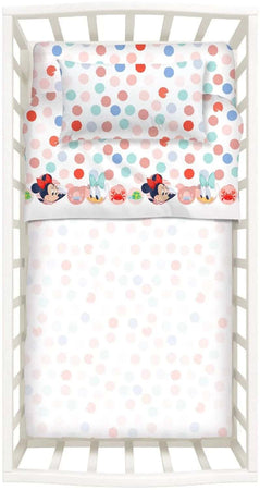 Completo lenzuola baby minnie per culla 100% cotone - Caleffi