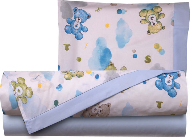 Completo Lenzuola Da Bambini Set Lenzuola Stampa Fantasia 100% Cotone Made in Italy per Letto E per Culla Compatibile Cosleeping Fantasia Orsetti Azzurro Casa e cucina/Tessili per la casa/Biancheria per culle e lettini/Biancheria bebè/Lenzuola da culla Smartdecohome - Sesto San Giovanni, Commerciovirtuoso.it