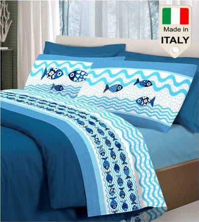 Completo Lenzuola Letto Singolo 1 Piazza Misura Maxi Set Lenzuola in 100% Puro Cotone Fantasia Pesciolini Estate Casa e cucina/Tessili per la casa/Biancheria da letto/Lenzuola e federe/Set di lenzuola e federe La Bottega del Risparmio - Bari, Commerciovirtuoso.it