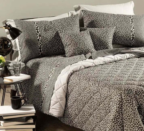 Completo-lenzuola-singolo-Caleffi-art.Leopard-colore-grigio