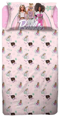 Completo lenzuolo singolo barbie 100% cotone stampa digitale