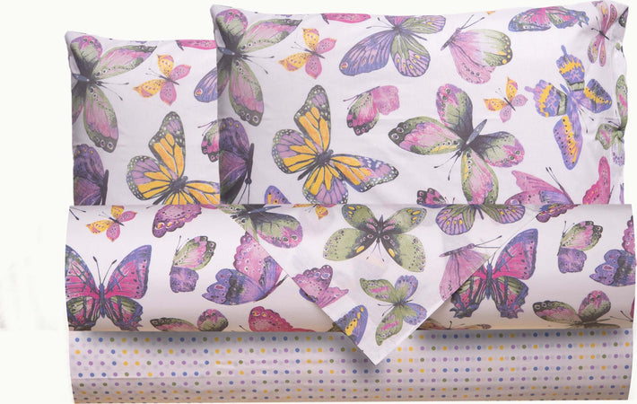 Completo Letto Farfalle Set Lenzuola e Federe Completo Stampa Fantasia 100% Cotone Made In Italy Farfalle Casa e cucina/Tessili per la casa/Biancheria da letto/Lenzuola e federe/Set di lenzuola e federe Smartdecohome - Sesto San Giovanni, Commerciovirtuoso.it