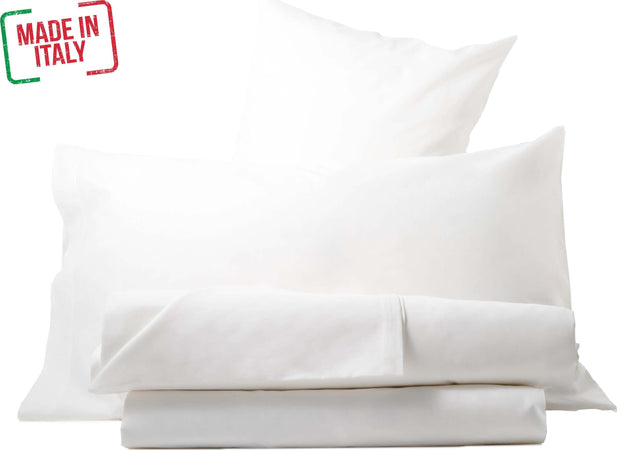 Completo Letto in puro Cotone Organico Latte/Bianco Made in italy Traspirante e Confortevole Casa e cucina/Tessili per la casa/Biancheria da letto/Lenzuola e federe/Set di lenzuola e federe Smartdecohome - Sesto San Giovanni, Commerciovirtuoso.it