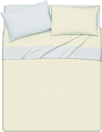 Completo Letto Lenzuola Bicolor In 100% Cotone Made In Italy Beige/grigio Perla Casa e cucina/Tessili per la casa/Biancheria da letto/Lenzuola e federe/Lenzuola Novilunio - Sesto San Giovanni, Commerciovirtuoso.it
