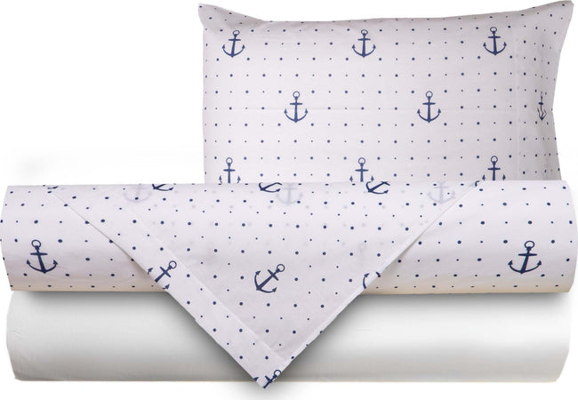 Completo Letto Lenzuola Federe Bifaccia Double Face Stampa Digitale In Cotone Made In Italy Ancore Casa e cucina/Tessili per la casa/Biancheria da letto/Lenzuola e federe/Lenzuola Novilunio - Sesto San Giovanni, Commerciovirtuoso.it
