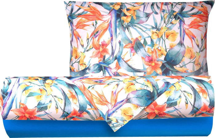 Completo Letto Lenzuola Federe Bifaccia Double Face Stampa Digitale In Cotone Made In Italy Tropici/bluette Casa e cucina/Tessili per la casa/Biancheria da letto/Lenzuola e federe/Lenzuola Novilunio - Sesto San Giovanni, Commerciovirtuoso.it
