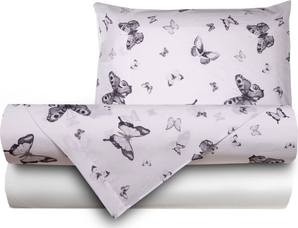 Completo Letto Lenzuola Federe Bifaccia Doublef Ace Stampa Digitale In Cotone Made In Italy Farfalle Bianco/nero Casa e cucina/Tessili per la casa/Biancheria da letto/Lenzuola e federe/Lenzuola Novilunio - Sesto San Giovanni, Commerciovirtuoso.it