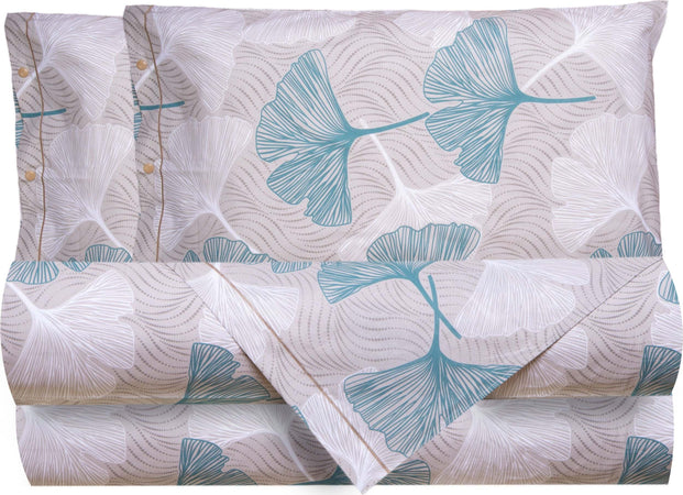 Completo Letto Lenzuola Federe Letto Stampa Fantasia 100% Cotone Made In Italy Ginkgo Azzurro Casa e cucina/Tessili per la casa/Biancheria da letto/Lenzuola e federe/Set di lenzuola e federe Smartdecohome - Sesto San Giovanni, Commerciovirtuoso.it