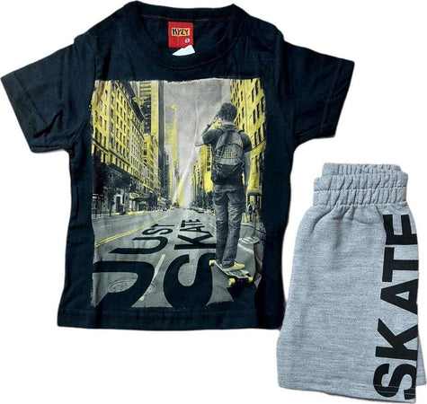 Completo Tuta Bambino Estivo Set Maglietta Mezze Maniche E Pantaloncini Corti Skate Kyly T-shirt A Maniche Corte Skateboard Pantaloni Estivi Completo Estate Bimbo Sportivo COMPLETINO Piccole Canaglie - Tropea, Commerciovirtuoso.it