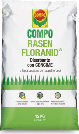 Compo rasen floranid diserbante erbicida concime granulare prato giardino kg 15 fertilizzante Giardino e giardinaggio/Giardinaggio/Prodotti fitosanitari e pesticidi/Diserbanti/Ammazza erbe infestanti La Zappa - Altamura, Commerciovirtuoso.it