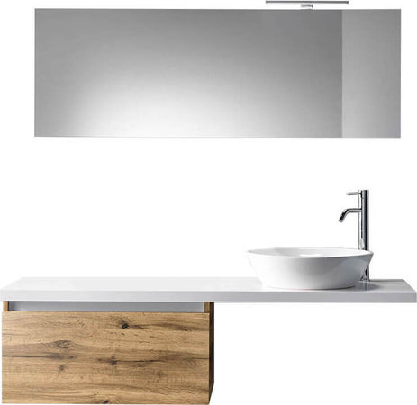 Composizione Mobile Bagno 70cm Sospeso Un Cassetto Specchio E Lampada Casa e cucina/Bagno/Mobili da bagno/Mobiletti con lavabo Shopbagno.it - Roma, Commerciovirtuoso.it