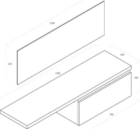 Composizione Mobile Bagno 70cm Sospeso Un Cassetto Specchio E Lampada Casa e cucina/Bagno/Mobili da bagno/Mobiletti con lavabo Shopbagno.it - Roma, Commerciovirtuoso.it