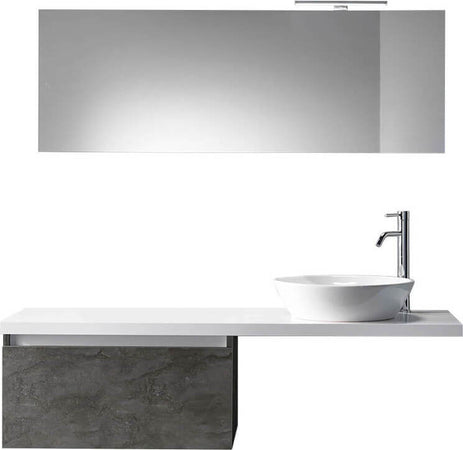 Composizione Mobile Bagno 70cm Sospeso Un Cassetto Specchio E Lampada Casa e cucina/Bagno/Mobili da bagno/Mobiletti con lavabo Shopbagno.it - Roma, Commerciovirtuoso.it