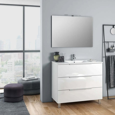 Composizione Mobile Bagno 80cm a Terra Con Tre Cassetti e Specchio Casa e cucina/Bagno/Mobili da bagno/Mobiletti con lavabo Shopbagno.it - Roma, Commerciovirtuoso.it