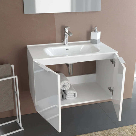 Composizione Mobile Bagno 80cm Sospeso Con 2 Ante e Specchio con Lampada Casa e cucina/Bagno/Mobili da bagno/Mobiletti con lavabo Shopbagno.it - Roma, Commerciovirtuoso.it
