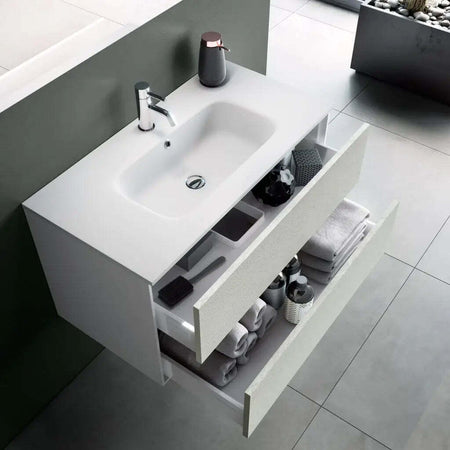 Composizione Mobile Bagno 90cm Sospeso Due Cassetti e Specchio Con Lampada Casa e cucina/Bagno/Mobili da bagno/Mobiletti con lavabo Shopbagno.it - Roma, Commerciovirtuoso.it