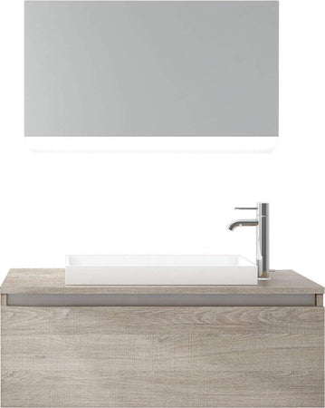 Composizione Mobile Bagno Sospesa 100cm Con Cassetto, Specchio a LED Integrato Casa e cucina/Bagno/Mobili da bagno/Mobiletti con lavabo Shopbagno.it - Roma, Commerciovirtuoso.it
