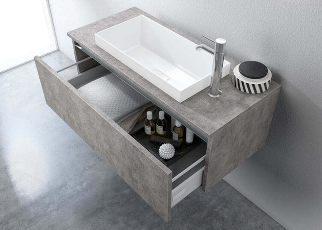 Composizione Mobile Bagno Sospesa 100cm Con Cassetto, Specchio a LED Integrato Casa e cucina/Bagno/Mobili da bagno/Mobiletti con lavabo Shopbagno.it - Roma, Commerciovirtuoso.it