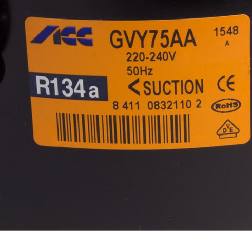COMPRESSORE FRIGO ACC GVY75AA GAS R134 1/5HP. CILINDRATA: 7,52CC Casa e cucina/Grandi elettrodomestici/Accessori e parti di ricambio/Ricambi e accessori per frigoriferi/Motori per frigoriferi Rossi Ricambi - Venetico Marina, Commerciovirtuoso.it